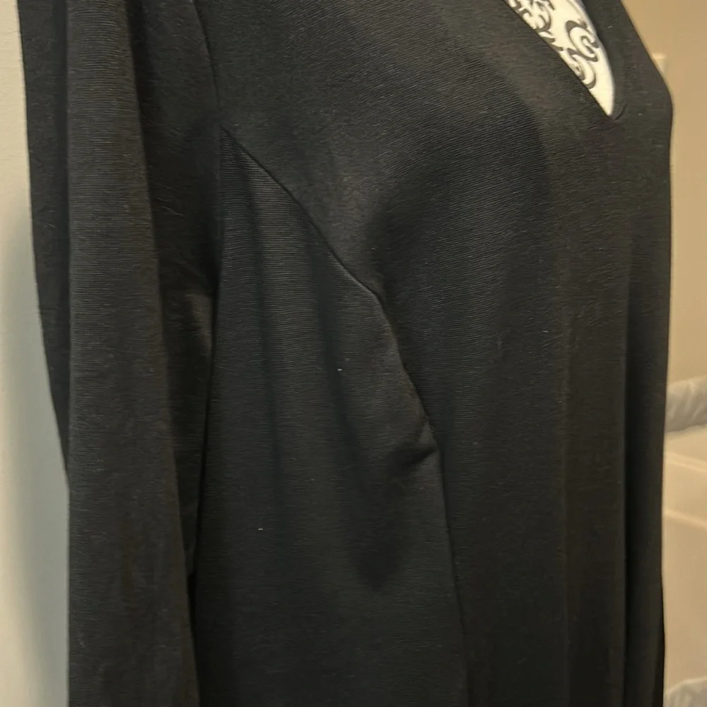 The perfect LBD.  Woman’s 3/4-Sleeve Princess Fit & Flare Dress in black. - Picture 7 of 11
